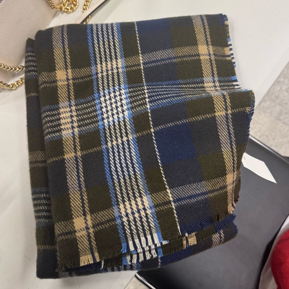 Jcrew scarf plaid brown and blue